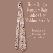 Peony Garden Names + Date Adobe Clay Wedding Stropdas