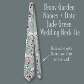 Peony Garden Names + Date Jade Green Wedding Stropdas