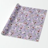Peony Garden Orchid Pink Wedding Wrapping Paper Cadeaupapier (Uitgerold)