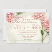 Peony Garden Romance bruiloft Kaart (Voorkant)