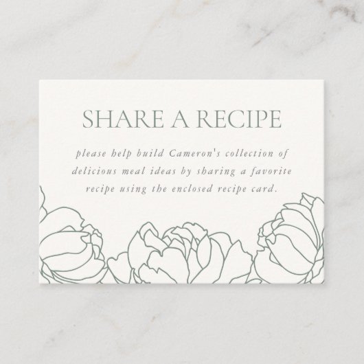 Peony Garden Vrijgezellenfeest Receptenbehuizing K Informatiekaartje (Voorkant)