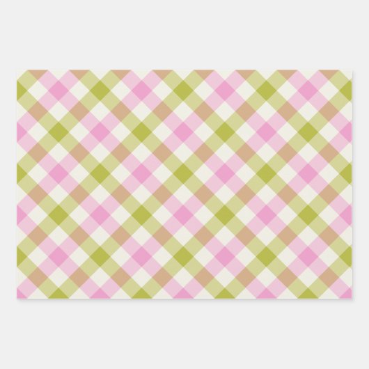 Peony Gingham Inpakpapier Vel (Voorkant)