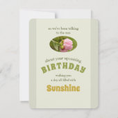 Peony glittering raindrops CC1045 Birthday Card Kaart (Achterkant)