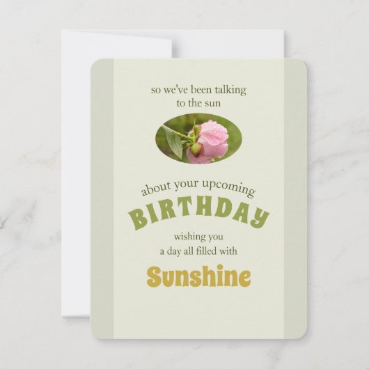 Peony glittering raindrops CC1045 Birthday Card Kaart (Achterkant)