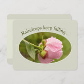 Peony glittering raindrops CC1045 Birthday Card Kaart (Voorkant / Achterkant)