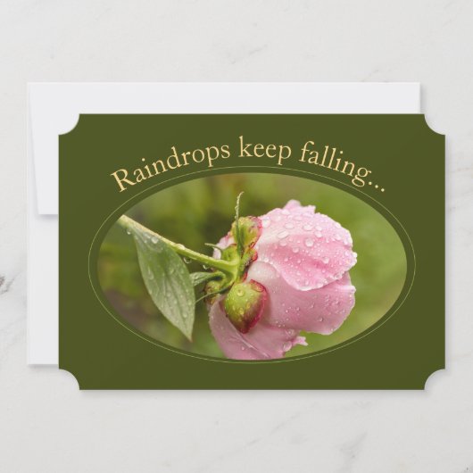 Peony glittering raindrops CC1047 Birtday card Kaart (Voorkant)
