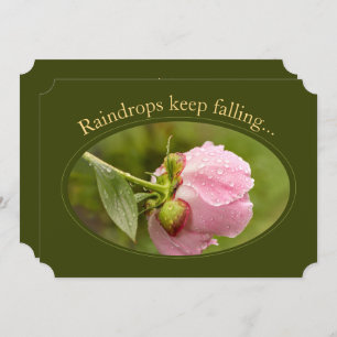 Peony glittering raindrops CC1047 Birtday card Kaart