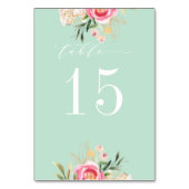 Peony Gold WEDDING Table Number CUSTOM WHITE Kaart (Voorkant)