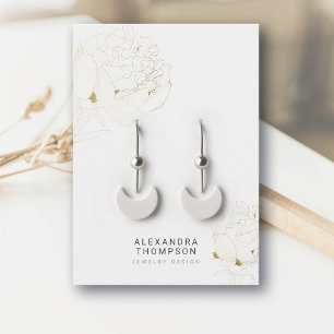 Peony *Goud Moderne Bloemen Schets Sieraden Displa Visitekaartje