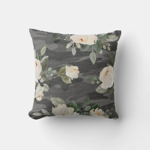 Peony Gray Camo Sierkussen