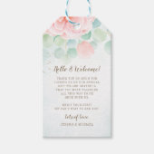 Peony Greenery Eucalyptus Monogram Weddenschap Wel Cadeaulabel (Voorkant)