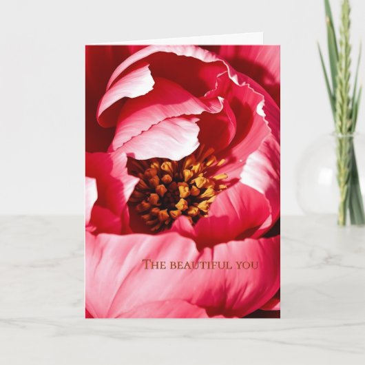 Peony Greeting card with original poem Bedankkaart (Voorkant)
