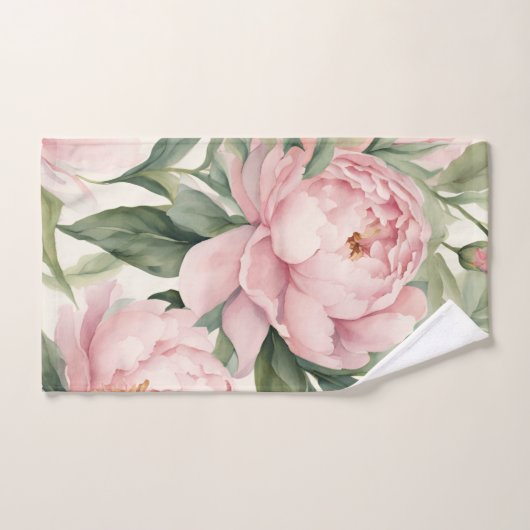 Peony handdoek,  roze bloemen handdoek (Handdoek)