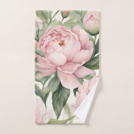 Peony handdoek, roze bloemen handdoek