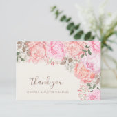 Peony Hartelijk dank Bedankkaart (Staand voorkant)