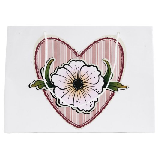 Peony Heart Groot Cadeauzakje (Voorkant)