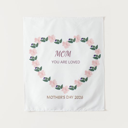 Peony Heart Honor for Mom Wandkleed (Voorkant)