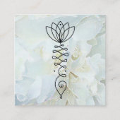 *~* Peony Heart Lotus Healer Massage Reiki Yoga Vierkante Visitekaartje (Voorkant)