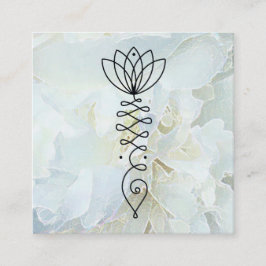 *~* Peony Heart Lotus Healer Massage Reiki Yoga Vierkante Visitekaartje