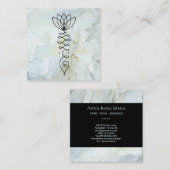 *~* Peony Heart Lotus Healer Massage Reiki Yoga Vierkante Visitekaartje (Voorkant / Achterkant)