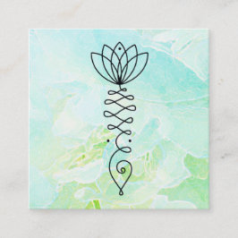 *~* Peony Heart Lotus Yoga Healer Massage Reiki Vierkante Visitekaartje