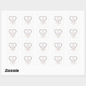 Peony Heart Love Notes for Mom Vierkante Sticker (Vel)