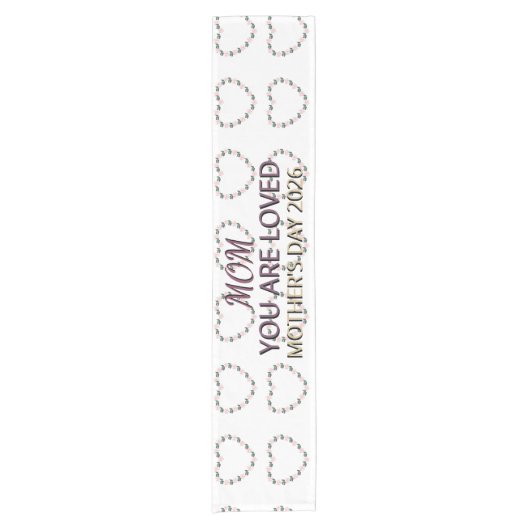 Peony Heart Pathway for Mom Korte Tafelloper (Voorkant)