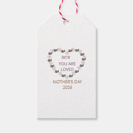 Peony Heart Warm Wishes for Mom Cadeaulabel (Voorkant)