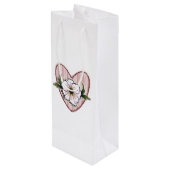 Peony Heart Wijn Cadeautas (Achterkant Gekanteld)