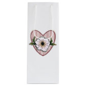 Peony Heart Wijn Cadeautas (Voorkant)