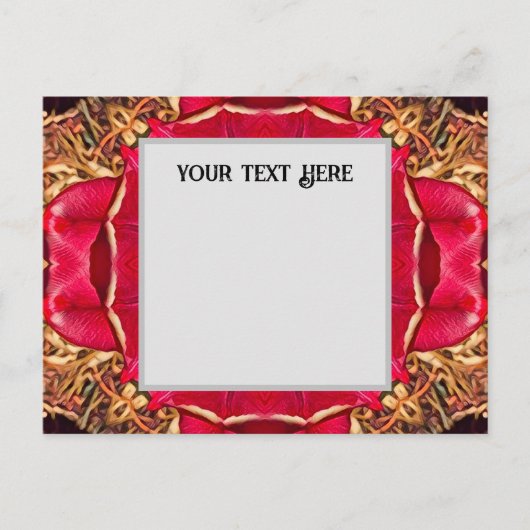 Peony Hearts Postcard Uitnodiging Briefkaart (Voorkant)