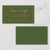 Peony in Bloom Diaper Raffle Ticket (Voorkant / Achterkant)