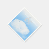 Peony in Blue Personalized Wedding Paper Napkin Servet (Hoek)