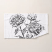 Peony-inkttekening Bad Handdoek (Handdoek)