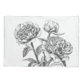 Peony-inkttekening Kussensloop (Achterkant)