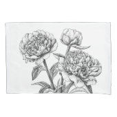 Peony-inkttekening Kussensloop (Voorkant)