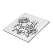 Peony-inkttekening Tegeltje (Zijkant)