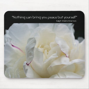 Peony Inner Peace Inspirerend Quote Mousepad Muismat