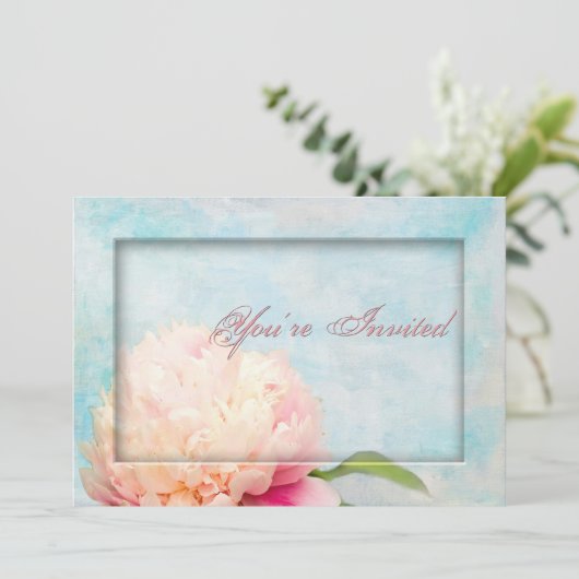 Peony Invitation - Multipurpose Kaart (Staand voorkant)