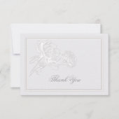 Peony Ivory Formeel Elegant Paar Notitie Trouwen Bedankkaart (Voorkant)