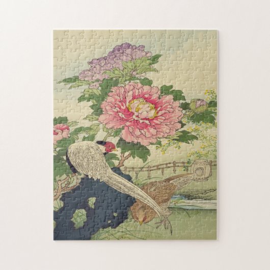 Peony, Japanse fazante kunst Legpuzzel (Verticaal)