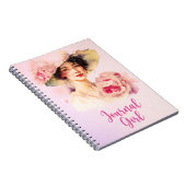 Peony Journal Meisje Spiraal Notitieboek - Roze (Rechterzijde)