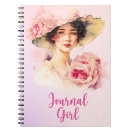 Peony Journal Meisje Spiraal Notitieboek - Roze