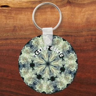 Peony Kaleidoscope Flower Art gepersonaliseerd Sleutelhanger