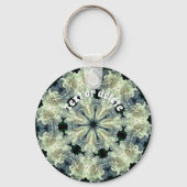 Peony Kaleidoscope Flower Art gepersonaliseerd Sleutelhanger (Achterkant)