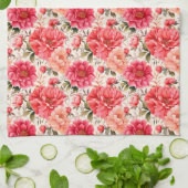 Peony keukenhanddoek (Gevouwen)