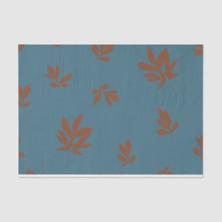 Peony Leaves Blauw & Rust Tissuepapier