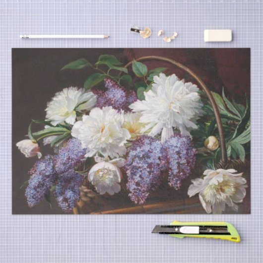 Peony Lila Vloermand ontkoppelen Klassieke tuin Tissuepapier (Craft)