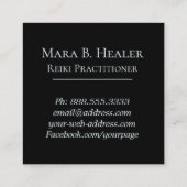 ** Peony Lotus Heart Healer Massage Reiki Yoga Vierkante Visitekaartje (Achterkant)