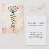 ** Peony Lotus Heart Verlichting Reiki Yoga Visitekaartje (Voorkant / Achterkant)